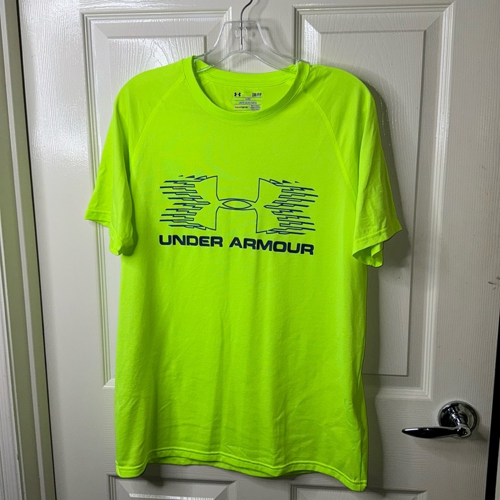 Under Armour Neon Yellow Graphic Logo Short Sleeve Tee